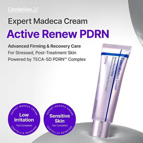 CENTELLIAN 24 Expert Madeca Cream Active Renew PDRN (Firming Cream, 1.69 fl oz) – Elasticity, Soothing & Hydrating Face Moisturizer with TECA-PDRN, Hyaluronic Acid & Glutathione, Korean Skin Care